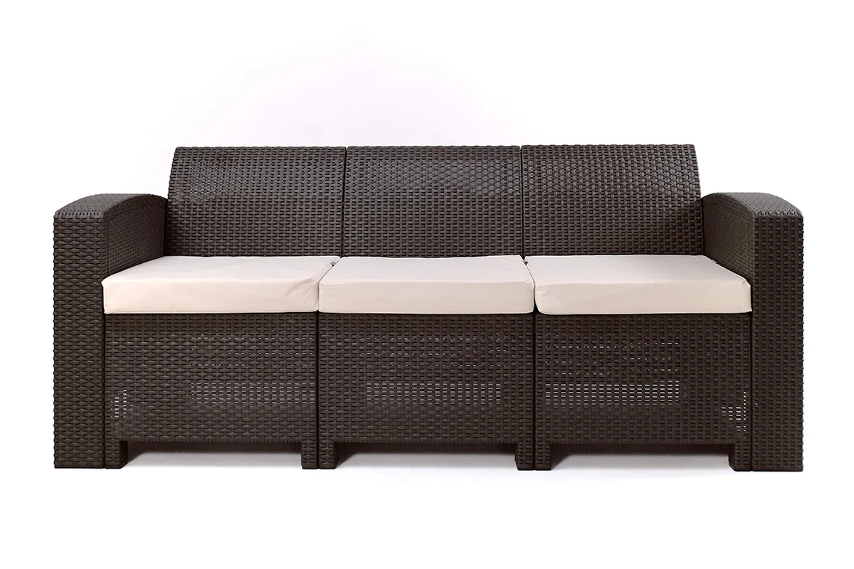 Rattan premium, диван трехместный, венге